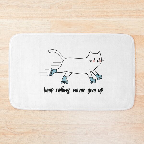 Item preview, Roller cat, keep rolling, never give up, Roller skate, cat, kitty tee shirt sticker designed and sold by Ameerh Workshop .