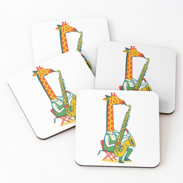 Item preview, Whimsical Giraffe Saxophone Player — Retro Jazz Music Illustration designed and sold by Colorful-Garden.