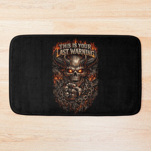 Item preview, Infernal Skull Warning – Fiery Demon Skeleton “This Is Your Last Warning” designed and sold by SidTastic .