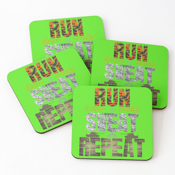 Item preview, Run Sweat Repeat Military Fitness Motivation Design designed and sold by Snedsdigital.