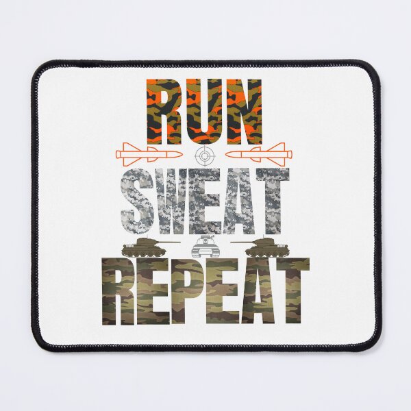 Item preview, Run Sweat Repeat Military Fitness Motivation Design designed and sold by Snedsdigital.