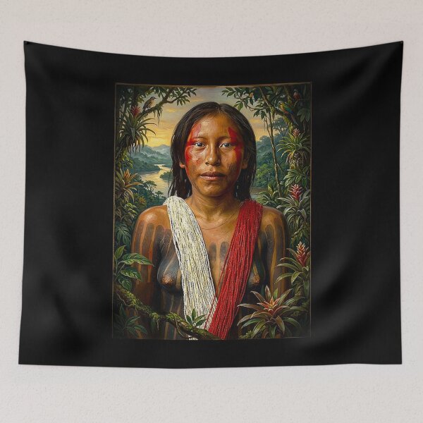 Item preview, Kayapo Woman of the Amazon – Realistic Indigenous Tribal Art | Ethnic Amazonian Portrait designed and sold by G-A-D-U.