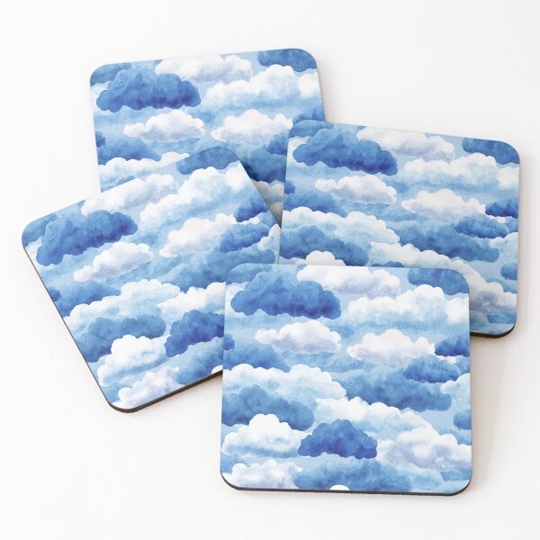 Item preview, Dreamy Watercolor Blue Sky Cloudscape Pattern designed and sold by NicolasGlowArt.