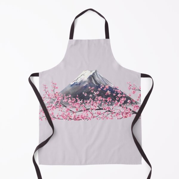 Item preview, Copy of Mount Fuji and Blooming sakura tree branch with pink cherry blossoms. Watercolor Japan Landmark designed and sold by BartolArt.