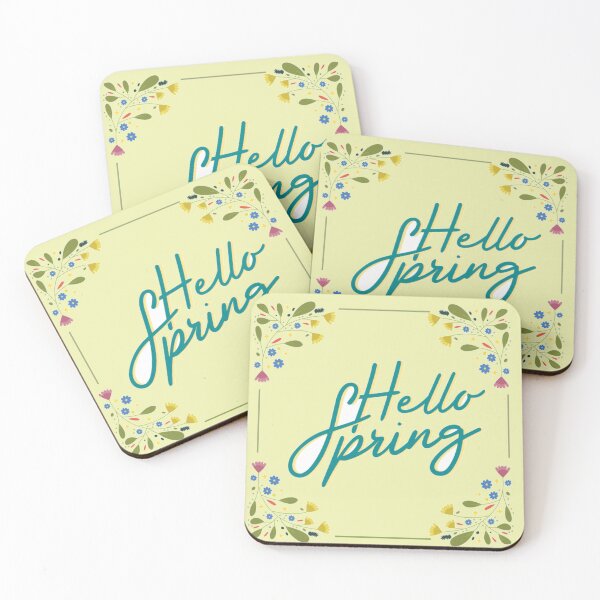 Item preview, Hello Spring Floral Wreath Script Art designed and sold by TZAR WORKS.