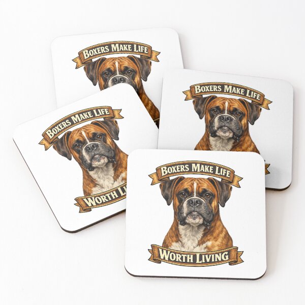 Item preview, Boxer Dog Lover Gift Boxers Make Life Worth Living Cute Boxer Portrait  designed and sold by 486DesignCo.