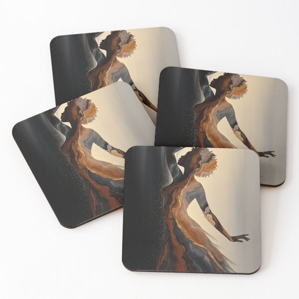 Item preview, Made of Gold — Black Woman Dancer Silhouette Art Print | Marble Fluid Art Poster | Afrocentric Luxury Wall Decor designed and sold by nancysdaughter.