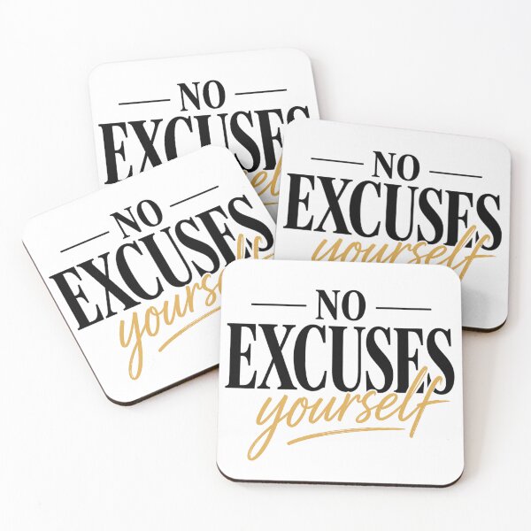 Item preview, No Excuses Focus Yourself Bold Typography Design designed and sold by Wolf Creator.