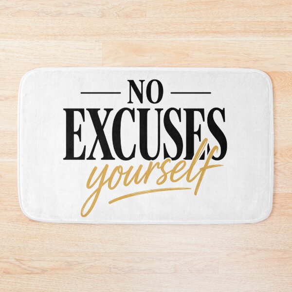Item preview, No Excuses Focus Yourself Bold Typography Design designed and sold by Wolf Creator.