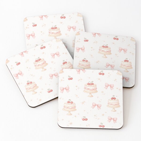Item preview, Coquette Cake & Cherry Seamless Pattern – Soft Pink Dessert Aesthetic Design designed and sold by Creativeeworld777.