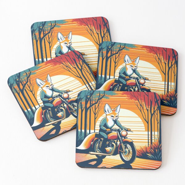Item preview, Motorcycle Fox – Forest Ride Illustration designed and sold by Dogandesighn.