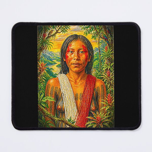 Item preview, Stunning Amazonian Tribal Art – Kayapó Indigenous Woman | Wild and Spiritual Ethnic Portrait designed and sold by G-A-D-U.