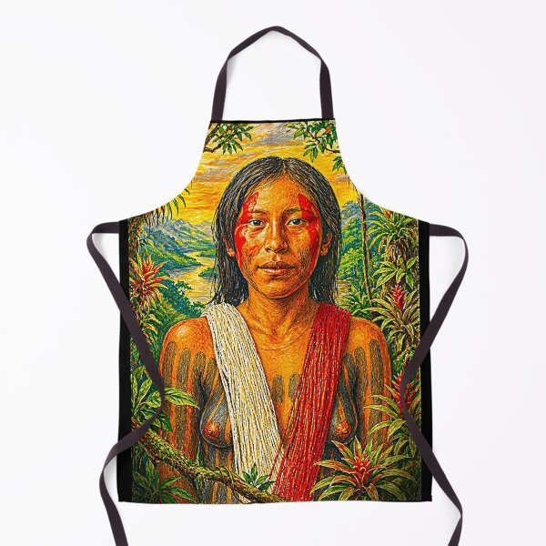 Item preview, Stunning Amazonian Tribal Art – Kayapó Indigenous Woman | Wild and Spiritual Ethnic Portrait designed and sold by G-A-D-U.