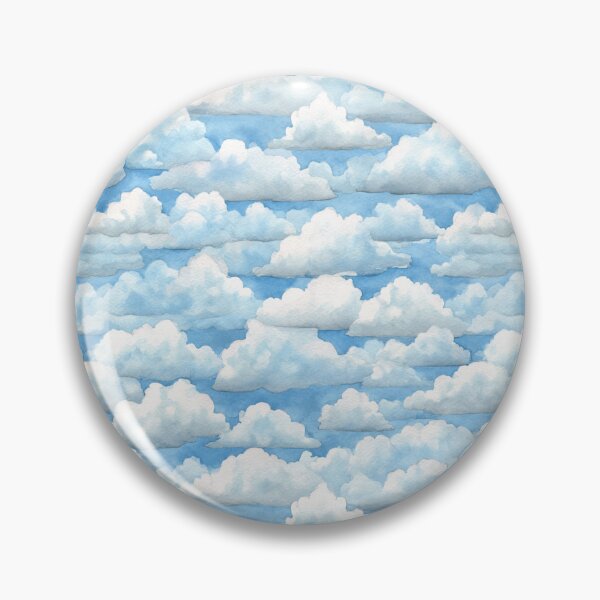 Item preview, Watercolor Fluffy Clouds Blue Sky Pattern designed and sold by NicolasGlowArt.