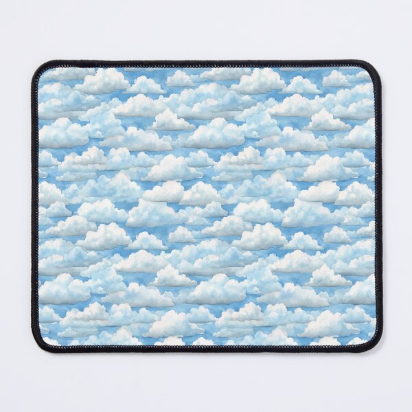 Item preview, Watercolor Fluffy Clouds Blue Sky Pattern designed and sold by NicolasGlowArt.
