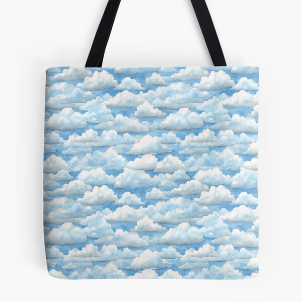 Item preview, Watercolor Fluffy Clouds Blue Sky Pattern designed and sold by NicolasGlowArt.