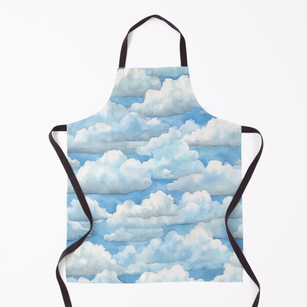 Item preview, Watercolor Fluffy Clouds Blue Sky Pattern designed and sold by NicolasGlowArt.