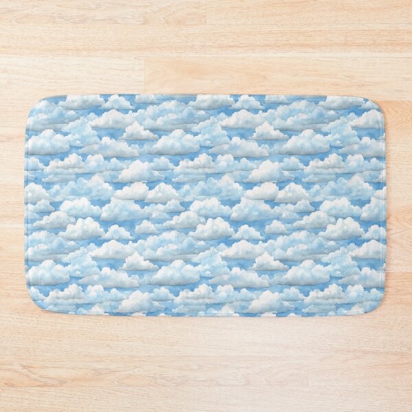 Item preview, Watercolor Fluffy Clouds Blue Sky Pattern designed and sold by NicolasGlowArt.