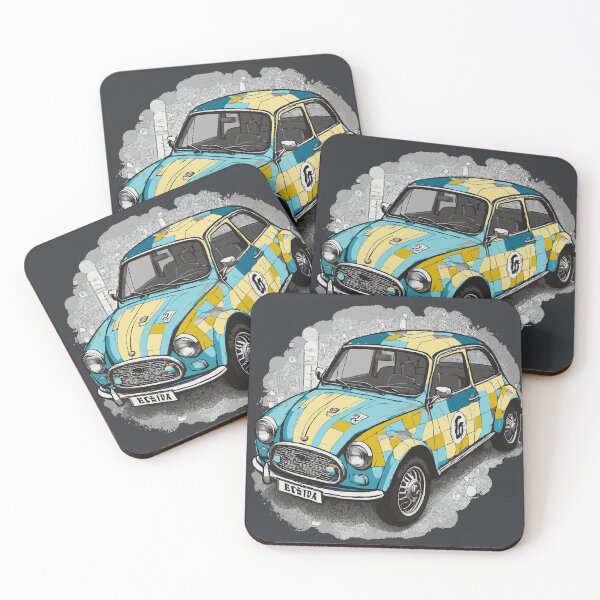 Item preview, Geometric Harlequin Classic Mini Cooper Car Art designed and sold by Tklezardesigns.