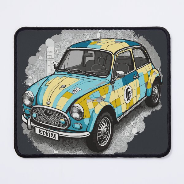 Item preview, Geometric Harlequin Classic Mini Cooper Car Art designed and sold by Tklezardesigns.