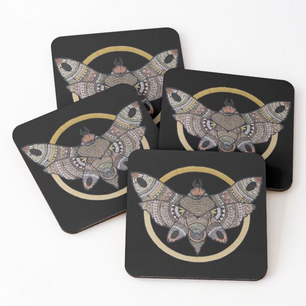 Item preview, The Moth - Hand Drawn ASMR Animal Insect Mandala designed and sold by AJPrettyObscene.
