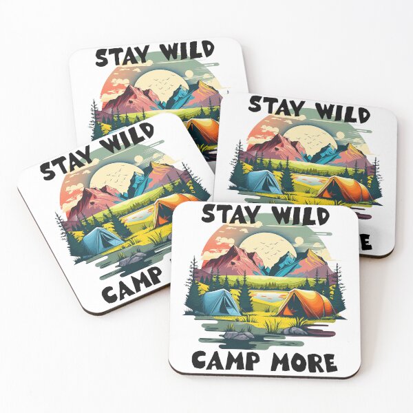 Item preview, Stay Wild Camp More – Mountain Camping Adventure Aesthetic Design designed and sold by AM.87.