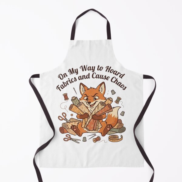 Item preview, On My Way to Hoard Fabrics and Cause Chaos Funny Cartoon Fox Sewing designed and sold by bilal sibgui.