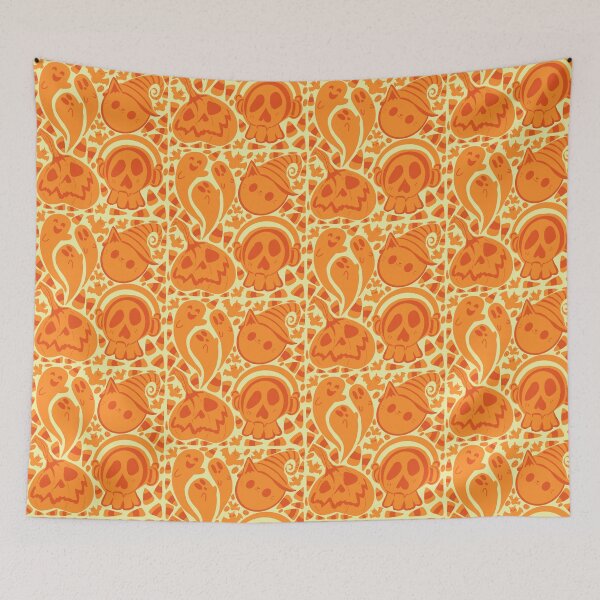 Item preview, Orange Spooky Halloween Season with yellow background  designed and sold by missmann.