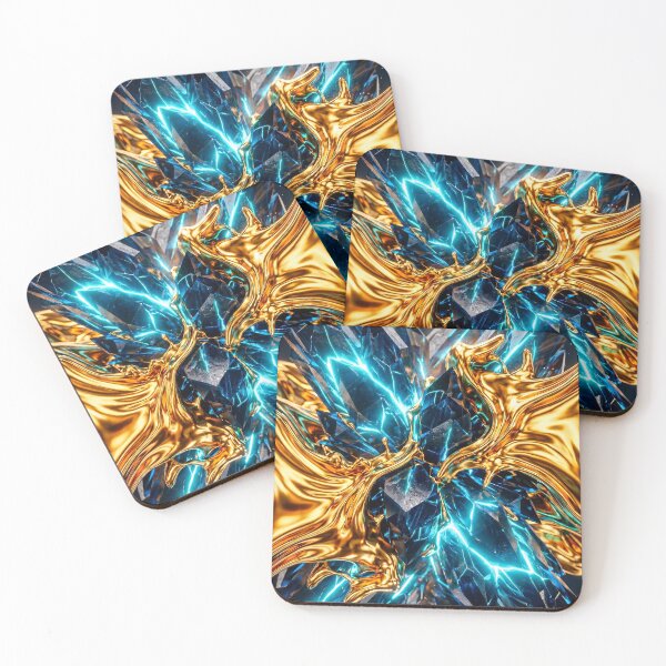 Item preview, Black Sapphire & Liquid Gold Fusion - Luxury Abstract Art designed and sold by lord-of-skins.