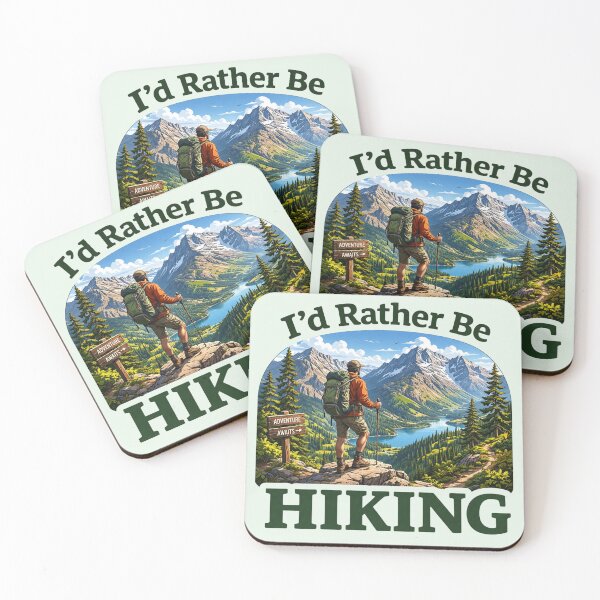 Item preview, I'd Rather Be Hiking - Outdoor Adventure designed and sold by Myra365Art.