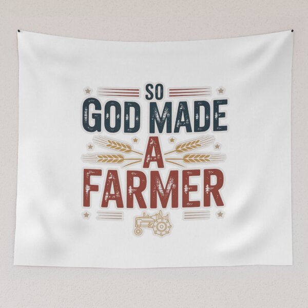 Item preview, So God Made A Farmer Shirt - Vintage Patriotic Farming Graphic Tee designed and sold by MerchlyMike.