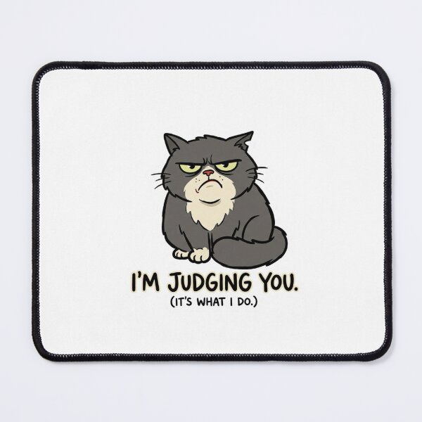 Item preview, Grumpy Judging Cat Cartoon designed and sold by Arqon.
