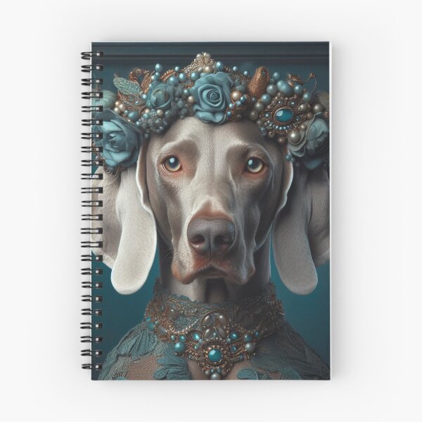 Item preview, Royal Weimaraner Floral Crown Portrait designed and sold by WeimTrails.
