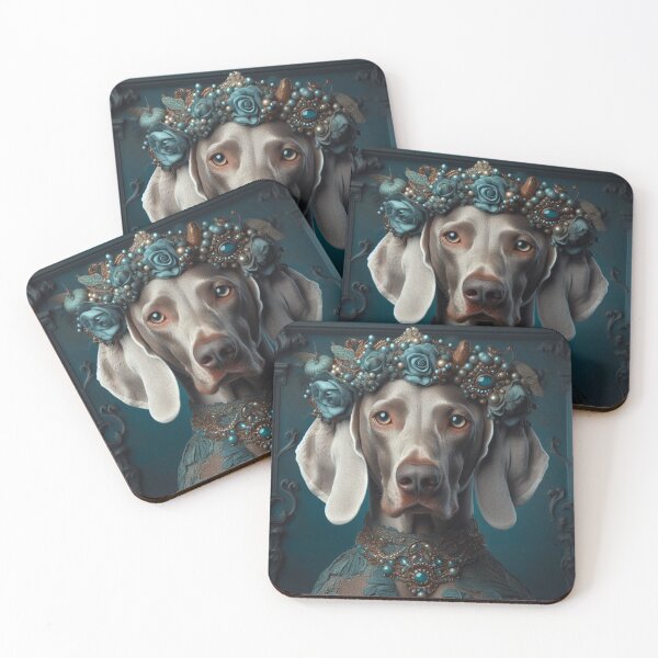 Item preview, Royal Weimaraner Floral Crown Portrait designed and sold by WeimTrails.