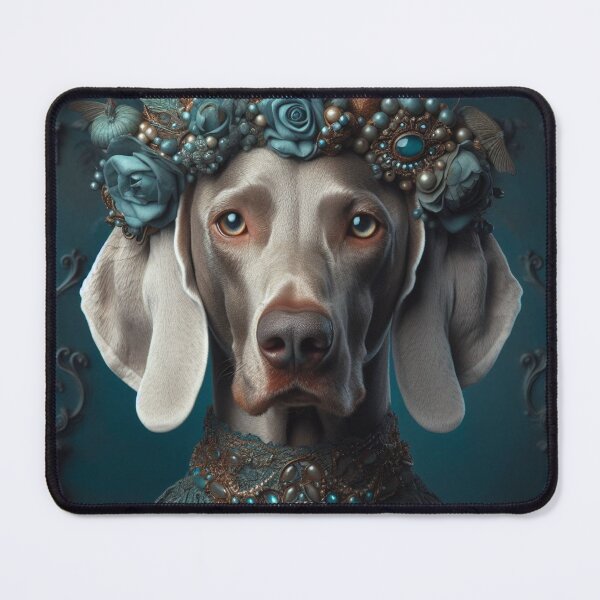 Item preview, Royal Weimaraner Floral Crown Portrait designed and sold by WeimTrails.