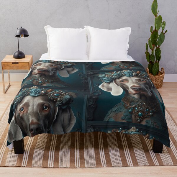Item preview, Royal Weimaraner Floral Crown Portrait designed and sold by WeimTrails.