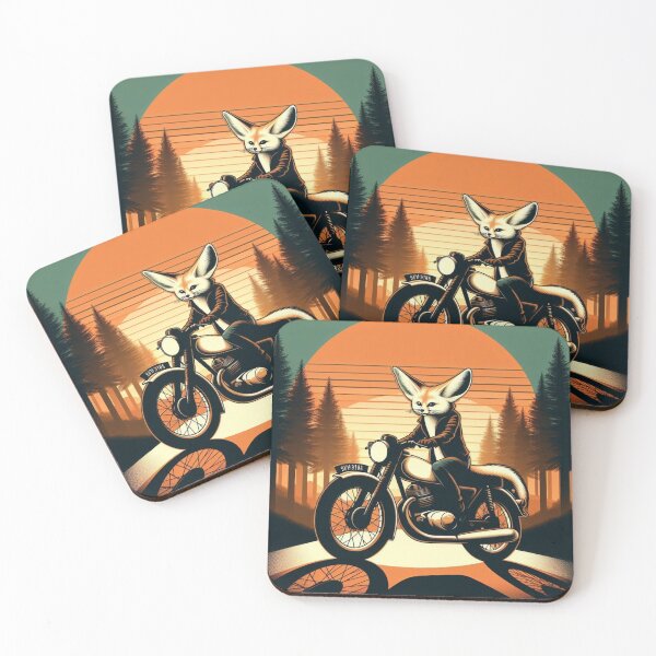 Item preview, Motorcycle Fox – Forest Ride Illustration designed and sold by Dogandesighn.