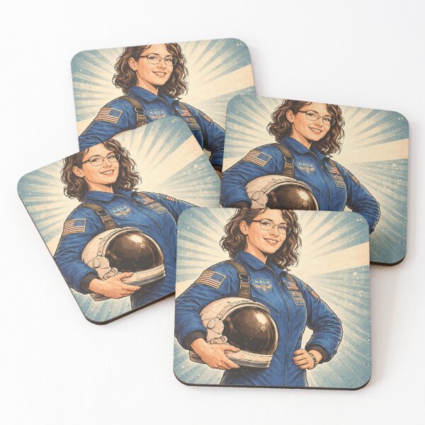 Item preview, Retro Female Astronaut – Vintage Style Space Explorer designed and sold by HeyHas.