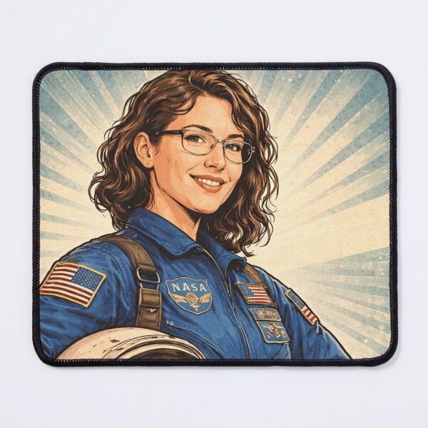Item preview, Retro Female Astronaut – Vintage Style Space Explorer designed and sold by HeyHas.