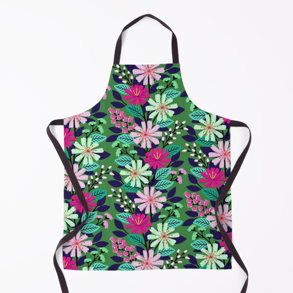 Item preview, Boho climbing flowers in pink and green designed and sold by Jennifer Ladd.