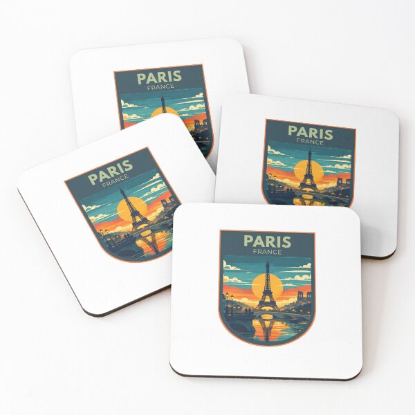 Item preview, Paris France Sunset Reflections – Retro Travel Art designed and sold by MyTutina.
