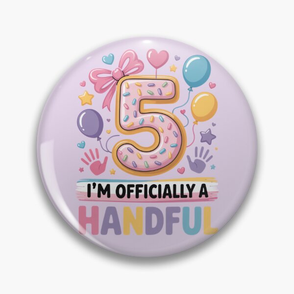 Item preview, A Handful Years old - 5th Birthday Kid designed and sold by Lichtisign.