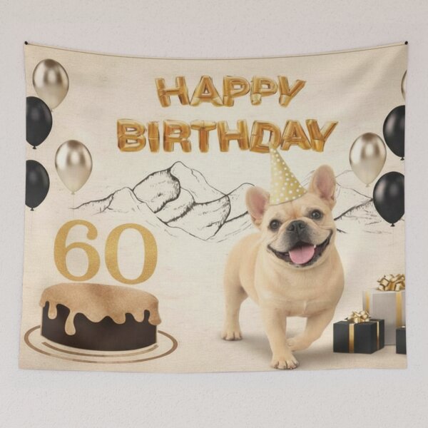 Item preview, French Bulldog 60th Birthday Dog Card designed and sold by GivingJoy.