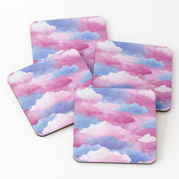 Item preview, Dreamy Watercolor Pink Blue Cloud Pattern designed and sold by NicolasGlowArt.