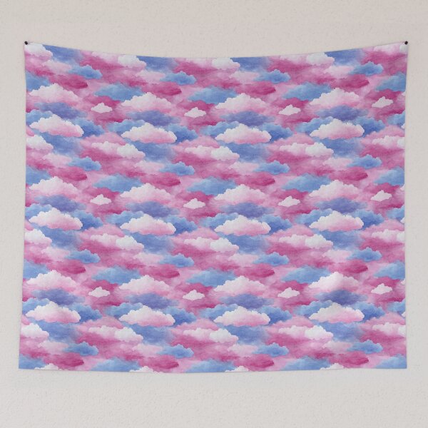 Item preview, Dreamy Watercolor Pink Blue Cloud Pattern designed and sold by NicolasGlowArt.