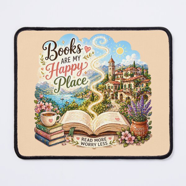 Item preview, Books Are My Happy Place - Cozy Magic Reading Design designed and sold by Myra365Art.