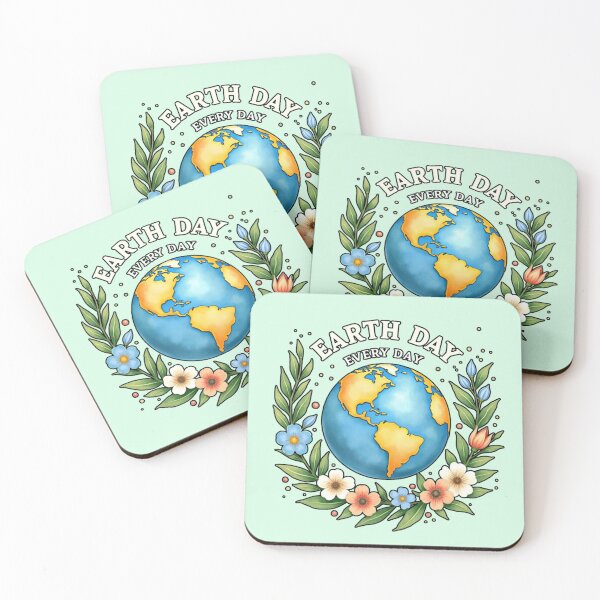 Item preview, Earth Day Every Day | Floral Watercolor Globe designed and sold by PriyaMagic.