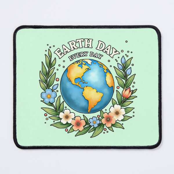 Item preview, Earth Day Every Day | Floral Watercolor Globe designed and sold by PriyaMagic.
