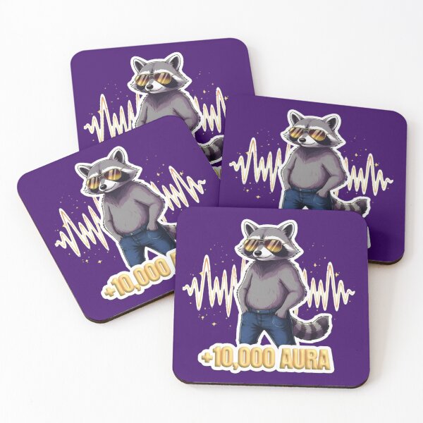 Item preview, +10,000 Aura Cool Raccoon Sunglasses Meme designed and sold by CloudyCatArt.