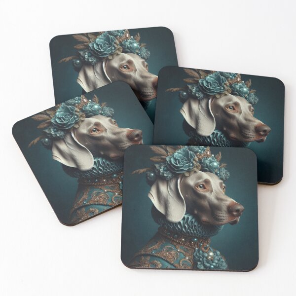 Item preview, Baroque Weimaraner in Teal Royal Attire designed and sold by WeimTrails.